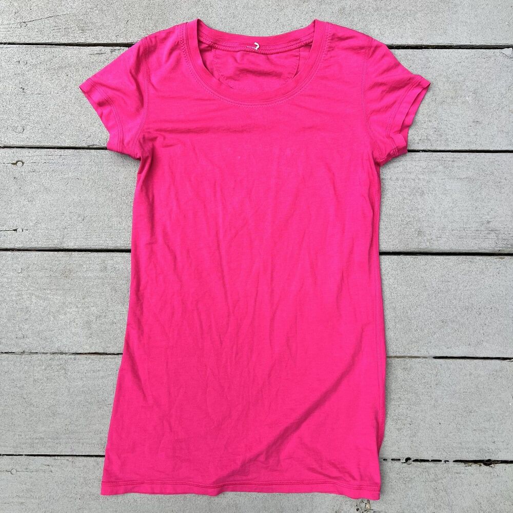 Lululemon Hot Pink Cotton Short Sleeve T Shirt Woman's-Size S